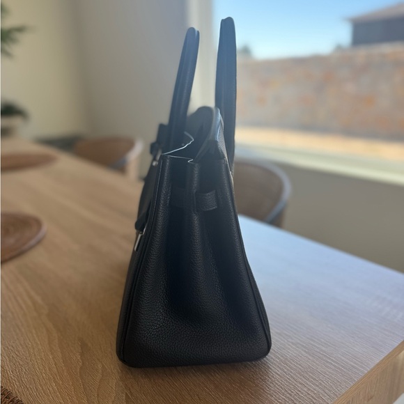 Hermes Birkin Black Leather Handbag with Palladium Hardware - Picture 3 of 8